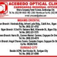 Branches of Acebedo Optical Clinic in Laoag City, Ilocos Norte.